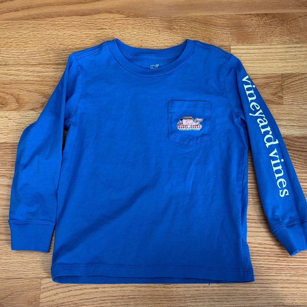 Vineyard Vines Kids Royal Blue Long Sleeve Tee